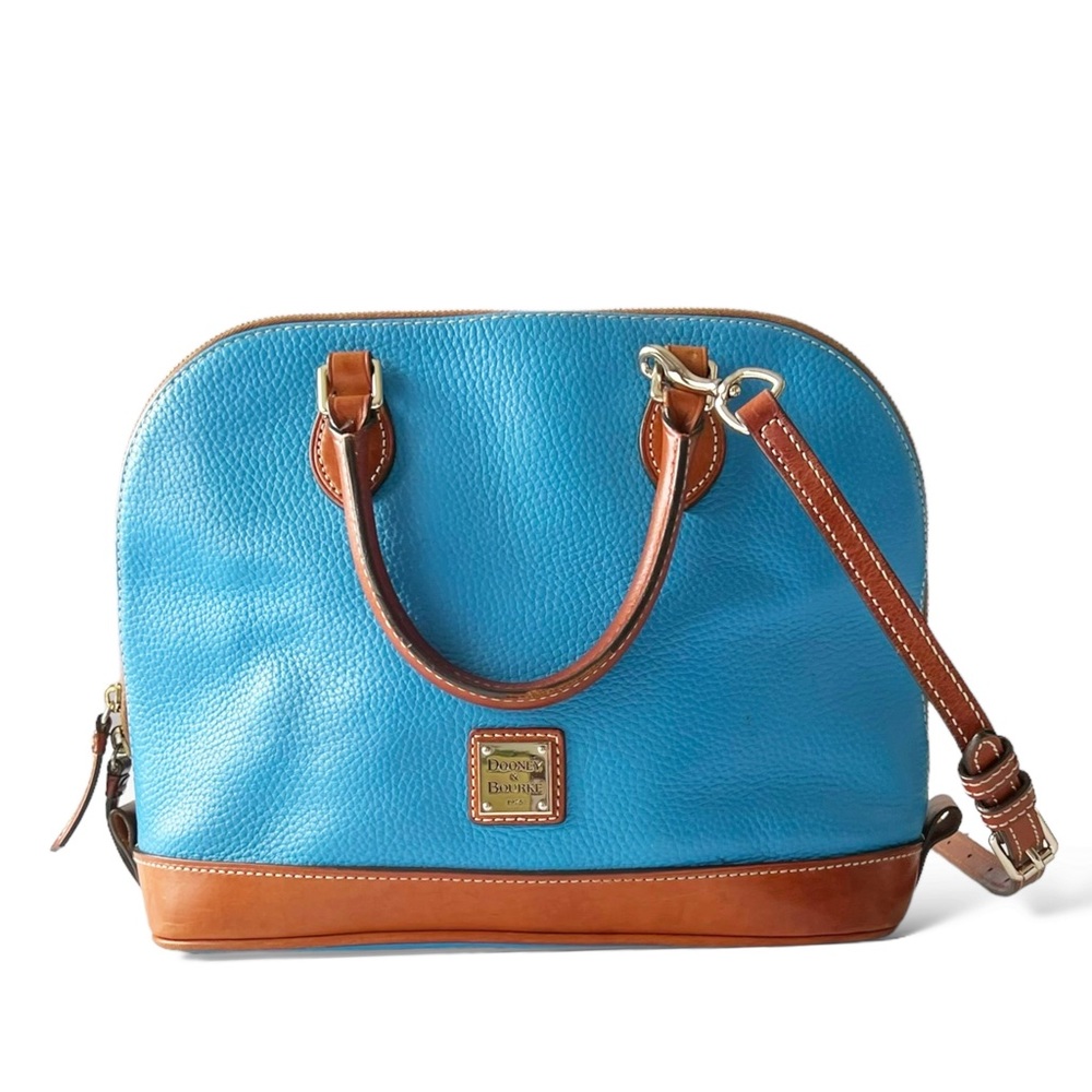 Dooney and Bourke Blue Domed Satchel with Strap